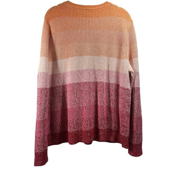 Talbots Sweater Women Pullover Colorful Size XL Pink Orange Pima Cotton Pullover - Picture 5 of 6